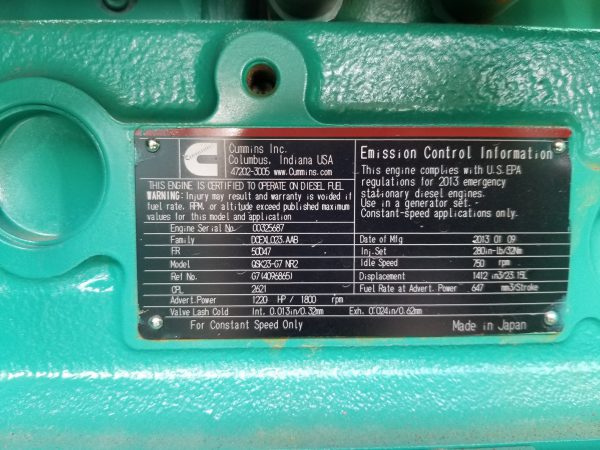 Like New Cummins DQCC Generator Set x