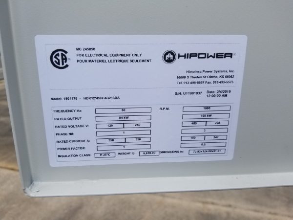 New HIPOWER HRIW  Generator Set x