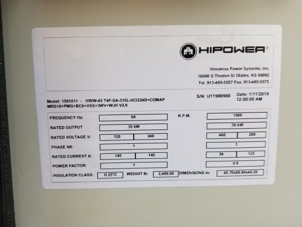 New HIPOWER HRIW  Generator Set x