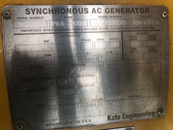 Surplus CAT CHD Generator Set x