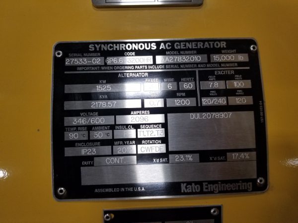 Surplus Kato P. HR Generator End x