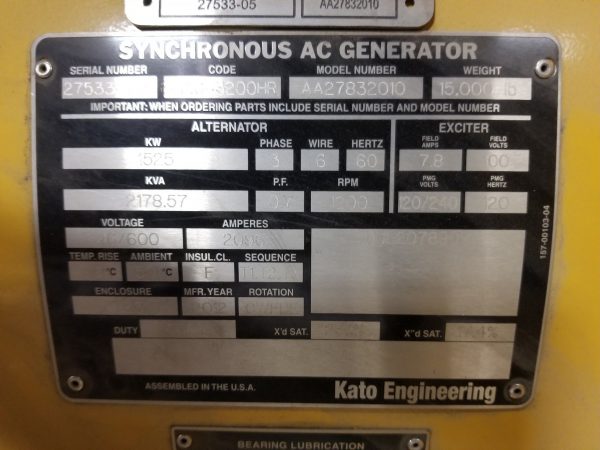 Surplus Kato P. HR Generator End x