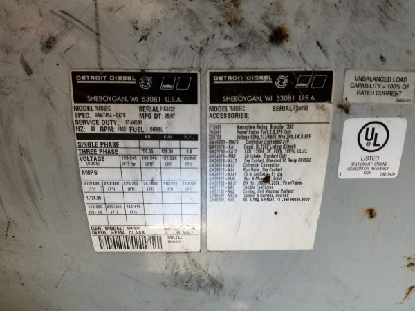 Used MTU DS Generator Set x