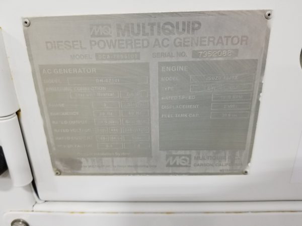 Used Multiquip DCA Generator Set x