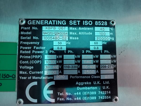 Cummins QSK Generator Set  x
