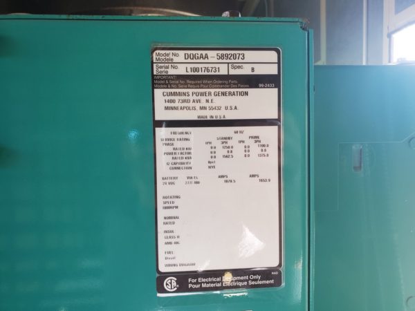 Cummins DQGA QSK G Generator  x