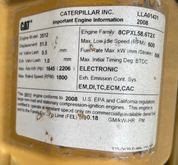 CAT 3512C Land Electric Generator Set (8)