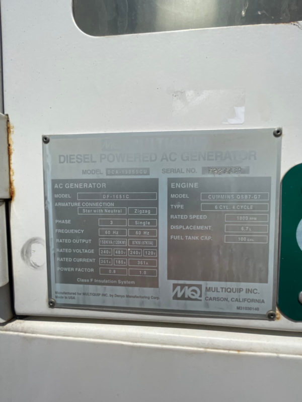 MQ DCA150SSCU Generator Set (7)