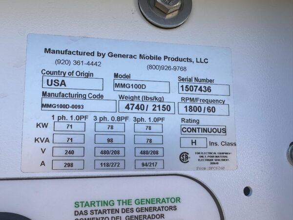 Generac MMG100D Generator Set (12)