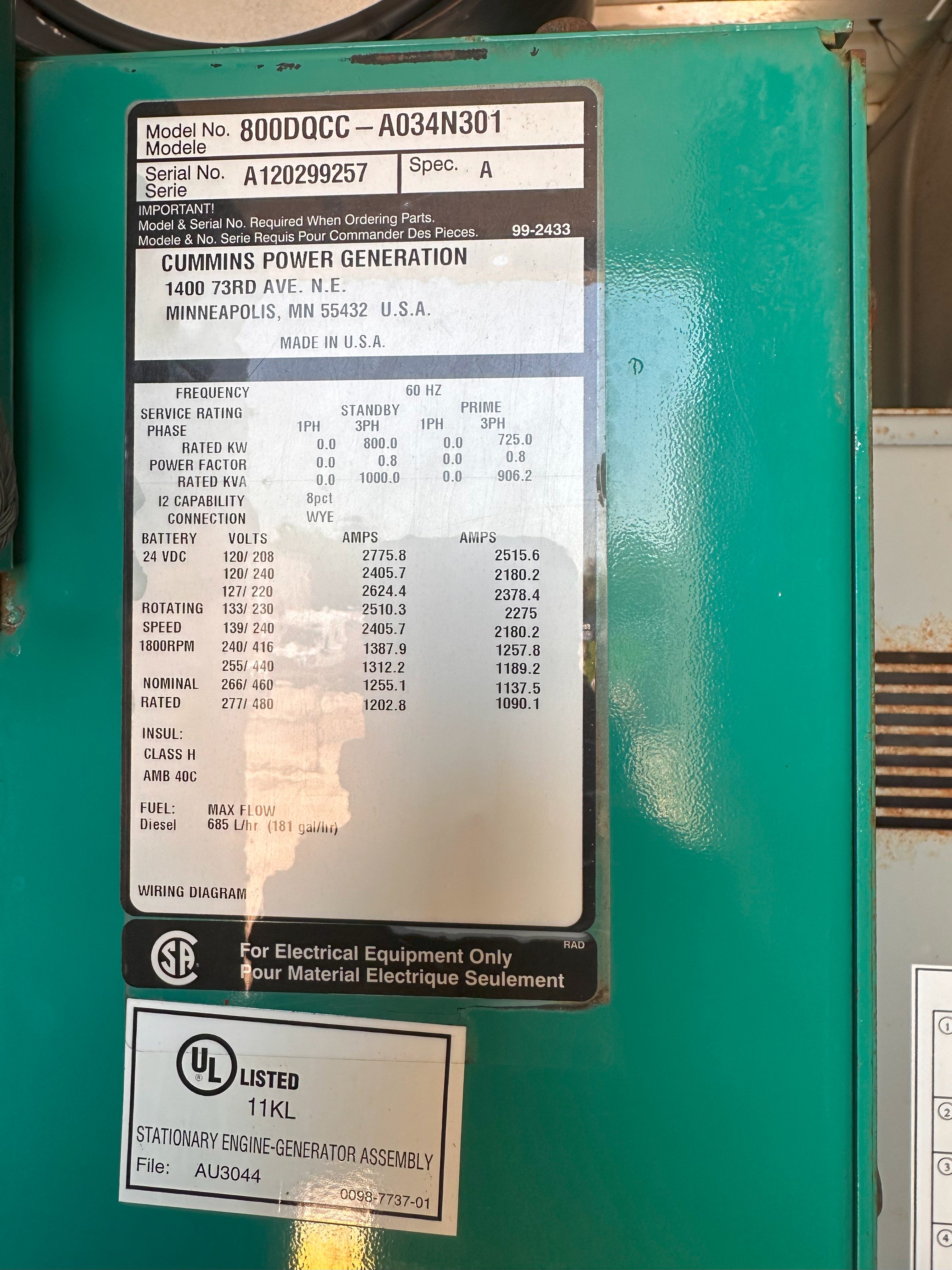 Cummins DQCC Generator Set  